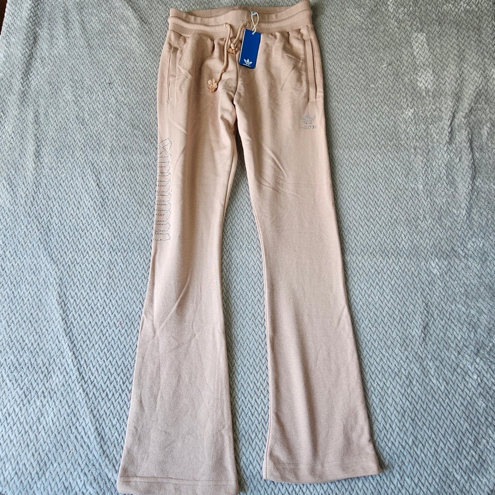 Adidas Originals‎ Sweatpants Womens S Rhinestone Flared Open Hem Joggers